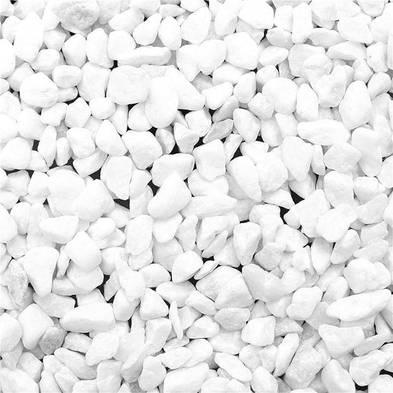 BELLE VOUS Petit Gravier Aquarium - Sac de 3,6 kg de Cailloux Decoratif Naturel pour Vase Plante en Pot - Galet Blanc Jardin Ext