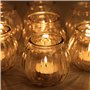 Belle Vous Photophore Verre Transparent pour Bougies Chauffe-Plat avec Ruban Blanc (Lot de 12) - Bougeoir Mariage