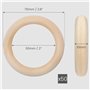 Belle Vous Lot de 50 Anneaux en Bois Naturel - Diamètre Extérieur 70 mm et Intérieur 50 mm - Anneau Bois Naturel Non Traité pour