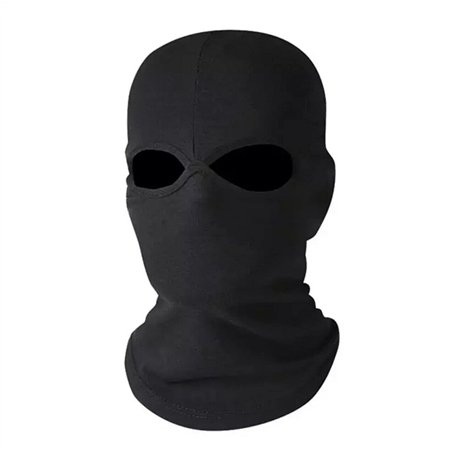 Cagoule noire 2 trous style SAS armée chapeau de ski paintball polyester cagoule ski moto vélo masque facial multi-usage doublur