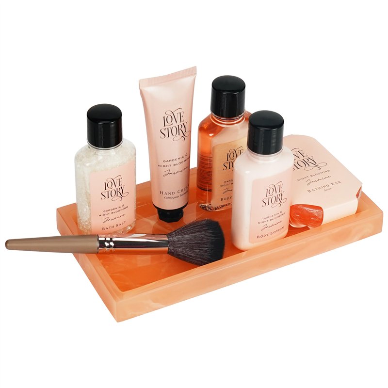 Belle Vous Plateau Bijoux Rose - 19,7 x 10 x 2 cm - Mini Plateau en Résine pour Salle de Bains, Cuisine et Coiffeuse - Porte-Par