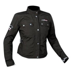 Femme Scooter Blouson Textile Protections Impermeable Moto Motard Nylon Noir XS