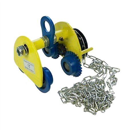 KATSU Chariot à Poutre 2 Tonne Robustes Chariot à Poutre de Poussée Manuel en Acier Chariot Pour Palan Engrenages Hoist Lifing A