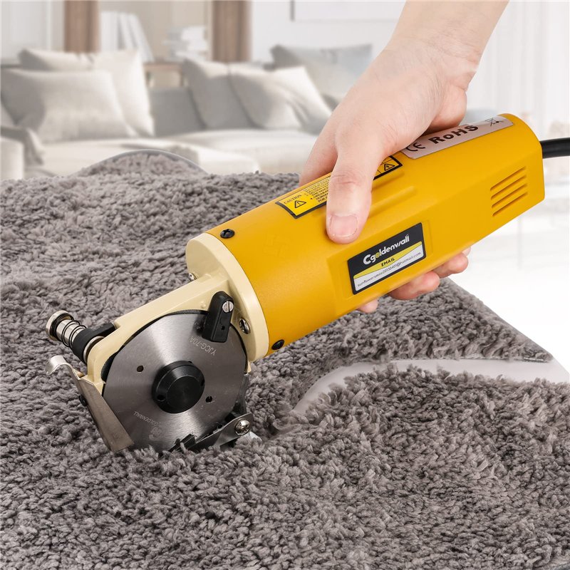 CGOLDENWAL YJ-70A Ciseaux Électrique Tissu Ciseaux Rond Couteau Épaisseur de Coupe 25mm Diamètre de Lame 70mm 2400tr/min avec Fo