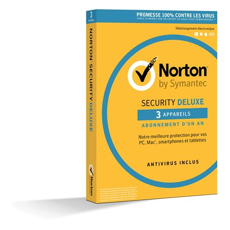 NortonLifeLock Security Deluxe 2019 | 3 Appareils | 1 an | PC/Mac/iOS/Android | Téléchargement