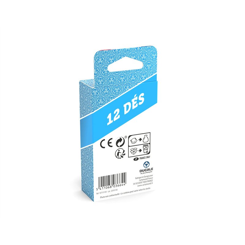Image secondaire de Lot de 12 dés 18mm - Jeu de dés - Jeu de Voyage - Yam's, 421, 5000, White