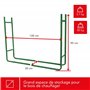 Toolland Rangement pour bûches de bois de chauffage, taille fixe, 20 x 90 x 120cm, robuste, vert