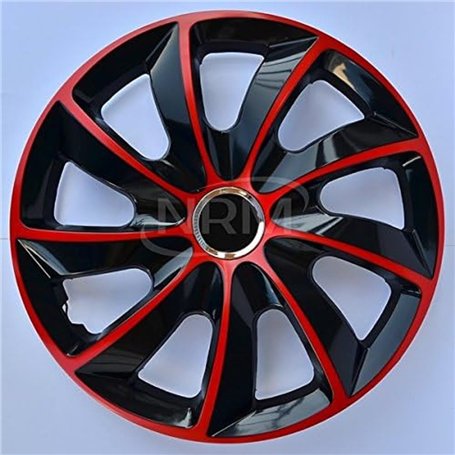 Lot de 4 enjoliveurs STIG Extra Noir/Rouge 14"