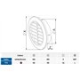 Grille d'aération ronde blanche Ø 60 mm avec moustiquaire T74