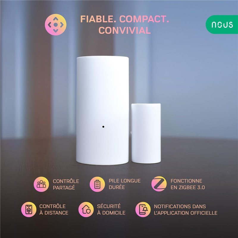 Image secondaire de NOUS E3 ZigBee contact fenêtre, capteur de porte, capteur de mouvement, capteur de fenêtre, capteur de porte, Nous Smart Home, A