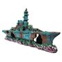 SLOCME Aquarium Shipwreck Decorations Fish Tank Ornaments - Resin Material Sunken Ship Decorations