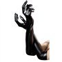 LOVARTS BEAUTY Gants Longs Noirs en Similicuir pour Femme Sexy Gants Longs en Latex Adulte(Noir)
