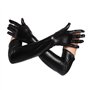 LOVARTS BEAUTY Gants Longs Noirs en Similicuir pour Femme Sexy Gants Longs en Latex Adulte(Noir)