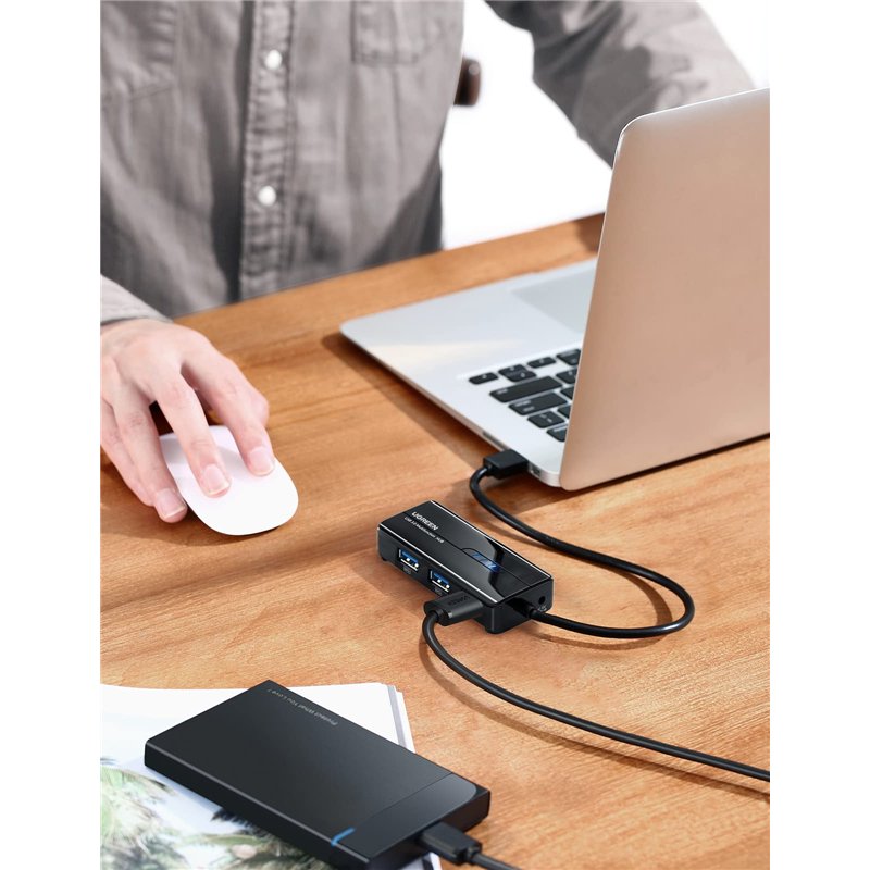 Image secondaire de UGREEN Hub USB 3.0 Ethernet Adaptateur RJ45 Réseau Gigabit 1000 Mbps Compatible avec Mi Box S 3 Switch Supporte Mac OS Windows 1