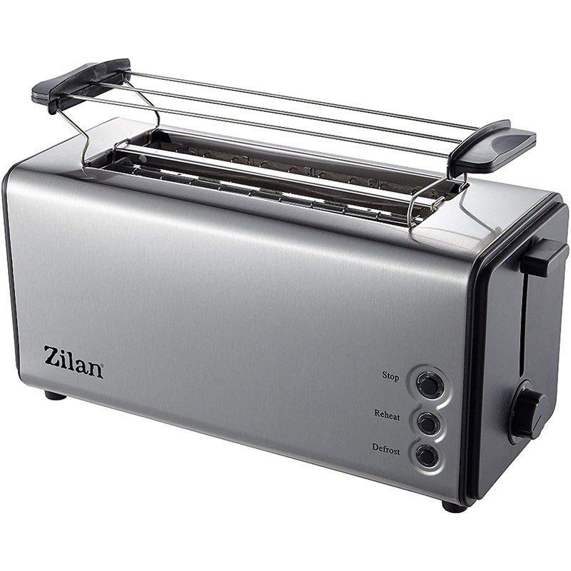 Zilan, Grille-pain à fente longue, 4 tranches de Toastautomatique, XXL, 5 niveaux de rôtissage, accessoire de pain, fonction déc