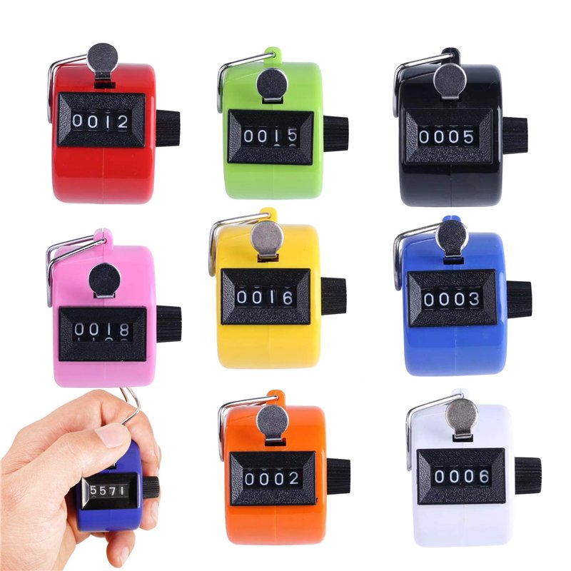 8 pièces Nombre Compteur À Main Compteur Compteur À 4 Chiffres Mécanique Clicker Compteur Assorti Couleur Compteur Tour Lap/Spor