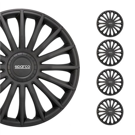 Sparco Enjoliveurs Treviso - 16-pouces - Noir - Set de 4 pièces