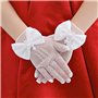 SwirlColor Courts élégantes Satin Bow trous Gants résille poignet Gants Longueur de fille pour Flower Girls