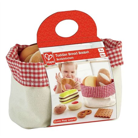 Hape Panier de Viennoiseries en Tissu - Jeu d'Imitation Enfants de 18 Mois et Plus - Accessoires Dinette Réalistes - Fait en Feu