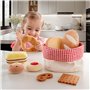 Hape Panier de Viennoiseries en Tissu - Jeu d'Imitation Enfants de 18 Mois et Plus - Accessoires Dinette Réalistes - Fait en Feu