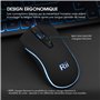 Rii RK105 Ensemble Clavier et Souris USB Rétroéclairé RGB pour Bureau de Domicile/Travail
