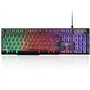 Rii Clavier Gamer - AZERTY - Nouveau Clavier USB Filaire - 105 Touches Semi-Mécaniques - 5 Couleurs LED Rétro - 11 Raccourcis Mu