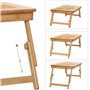 SONGMICS Table de lit pliable en bambou pour PC portable inclinable 55 x 35 x 29 cm LLD002