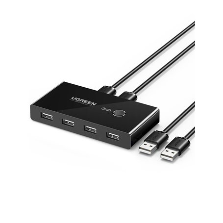 UGREEN USB 2.0 Switch Ports pour 2 PC Entrées 4 Sorties Commutateur pour Clavier Souris Disque Dur Externe Imprimante Scanner Câ