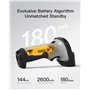 Inateck Scanner de Codes-Barres Bluetooth sans Fil, 180 Jours de Fonctionnement Continu, Portée 35 m, Scan Automatique Rapide et