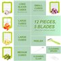 Coupe Legumes Multifonctions 12pcs Coupe Legumes Manuel Mandoline Multifonctions des Decoupe Legumes Cube Coupe de Oignons Rapid