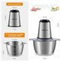 2 x 4 lames 500 W hachoir électrique mixeur multifonction avec bol en acier inoxydabl