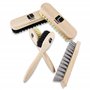 Lenzen Set de Brosses à Chaussures I Kit de 5 Pièces: 2 Brosses de Polissage