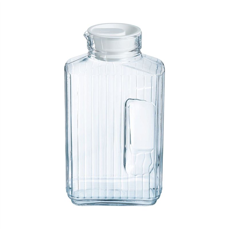 Luminarc Arcoroc Quadro Frigo Pichet avec couvercle en plastique blanc 2l, 1 Pichet