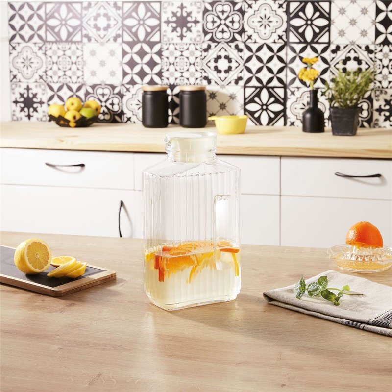 Image secondaire de Luminarc Arcoroc Quadro Frigo Pichet avec couvercle en plastique blanc 2l, 1 Pichet