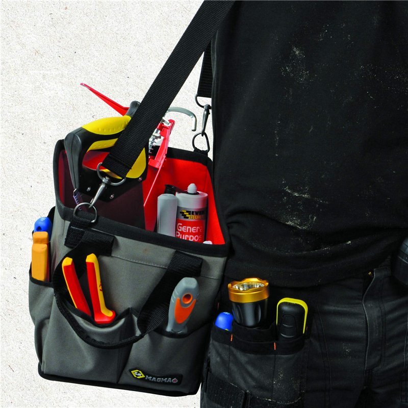 Image secondaire de C.K Magma Sac à Outils Ouvert 3-en-1, Sac Outillage Vide, Rangement des Silicones, Colles, Mastics et Pistolets, Caisse a Outil,