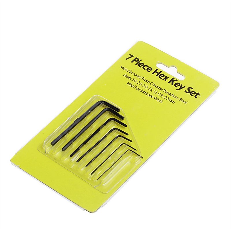 WOWOWO 7 pièces 0.7mm-3mm Mini hexagone Hexagonal clé Allen Ensemble clé Tournevis Trousse à Outils