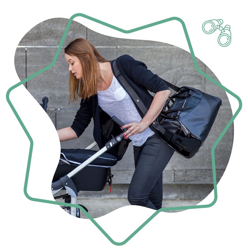 Image secondaire de Badabulle Sac à langer Glossy, Nombreuses poches intérieures et extérieures, Capacité de 10.5L, Housse et poches isotherme, Poch