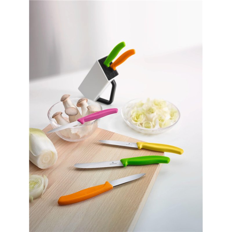 Image secondaire de Victorinox Swiss Classic Set de 2 Couteaux D'Office avec Tranchant Denté, Lame de 11 Cm, Vert