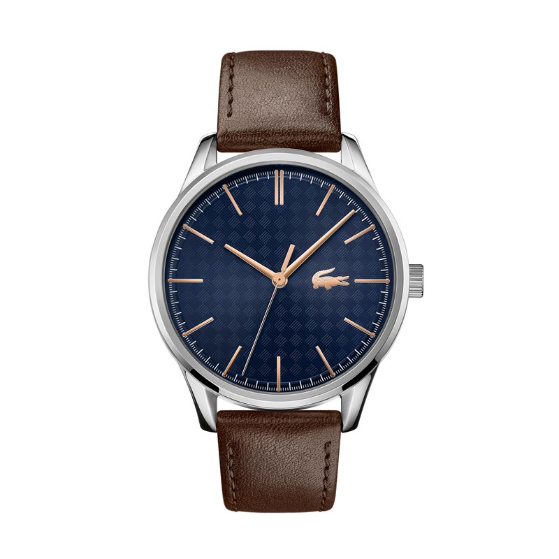 Lacoste Montre Analogique à Quartz pour Homme Collection Vienna avec Bracelet en Cuir Marron - 2011046