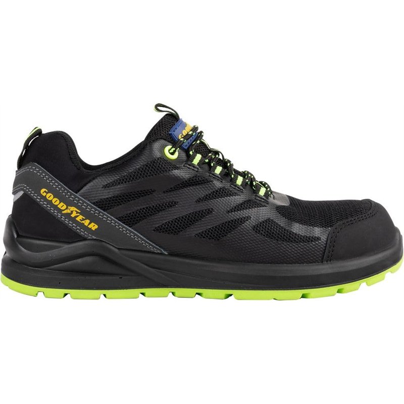 GOODYEAR Mixte Chaussures de sécurité sans métal SP1 en Tissu Noir et Vert Taille 43