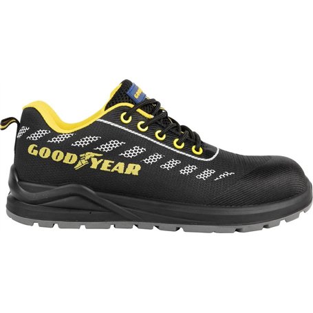GOODYEAR Mixte Stripe Giallo Chaussures de sécurité S1P Noires et Jaunes sans métal numéro 39