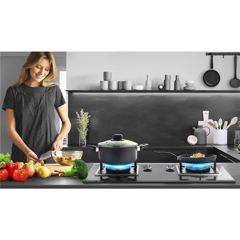 Image secondaire de ALLUFLON Costanza Faitout Antiadhérent, Diamètre 18 cm, Aluminium, 3,5 litres, Noir