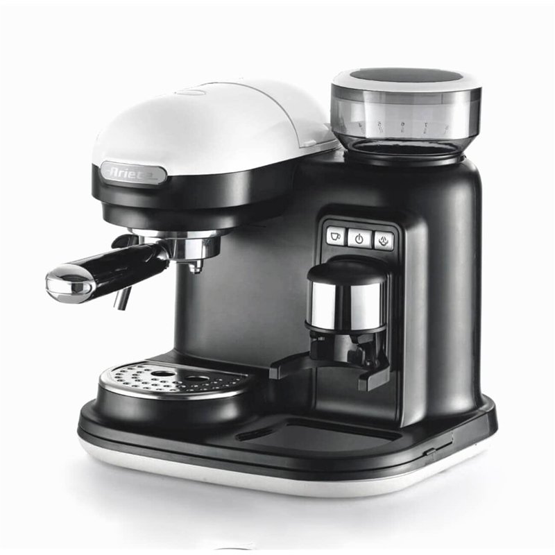 Machine à café Ariete 1318 avec moulin à café intégré, 1080 W, 800 centimètres cubes, Blanc
