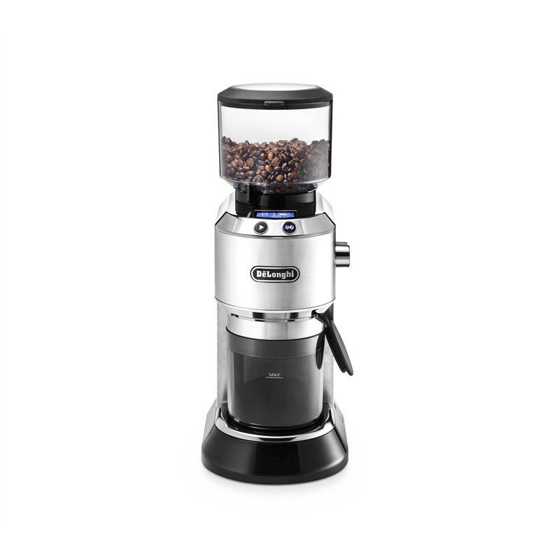 DeLonghi Moulin à café électrique Dedica KG 521.M, écran LCD 2,1 pouces avec fonction arôme, boîtier entièrement métallique, mou