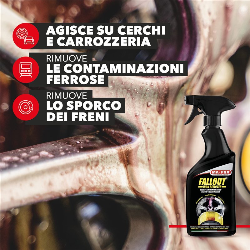 Image secondaire de Mafra, Fallout Iron Remover, Décontaminant Rapide, Enlève Les résidus ferreux sur la carrosserie et Les Jantes en Alliage, Emballage 500ml
