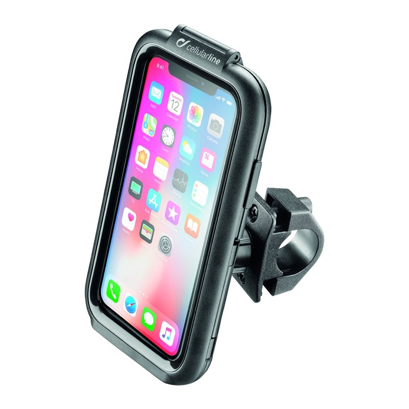 INTERPHONE Cellularline SMIPHONEX | Coque étanche ICASE avec Support pour Guidon Tubulaire pour IPHONE X