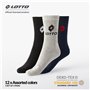 Lotto, 12 Paires Chaussettes de tennis homme/femmes en coton doux et respirant, certificats OEKO-TEX, couleurs assorties, 39-42