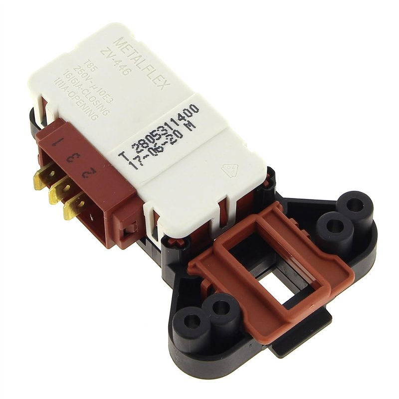 Serrure électrique de porte (ORIGINAL Beko) pour machine à laver, (ZV-446 T3), référence: 2805310800-2805311700 - 2805311600