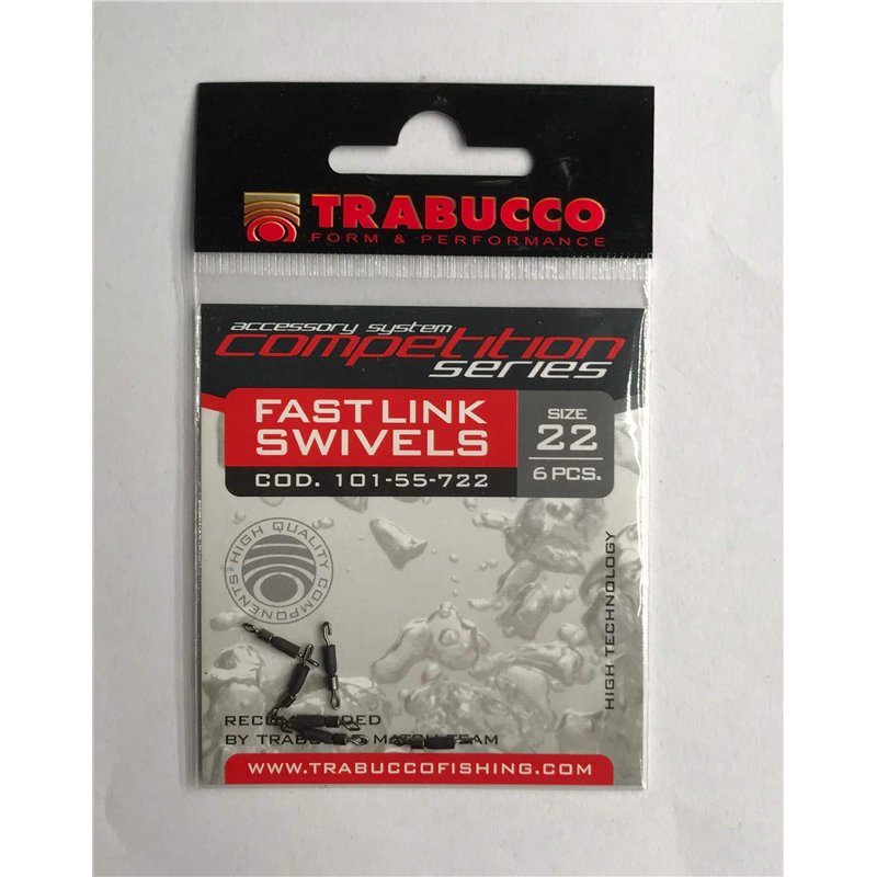 Trabucco Emerillon de Pêche Rolling Emerillon Rolling XPS Competition Fast Roll-Link Taille 22 Carpe Mer Rivière