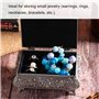 Boîte à bijoux sculptée en métal vintage, coffret de rangement de bijoux petit coffre de rangement décor victorien boîte-cadeau 
